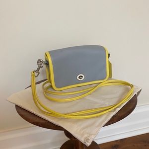 Yellow and Gray Coach Clutch